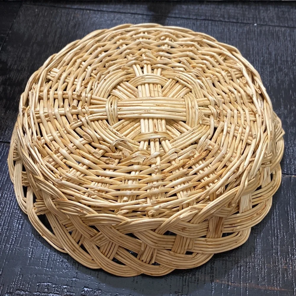 Vintage Woven Rattan 8” Basket! - Picture 2 of 3